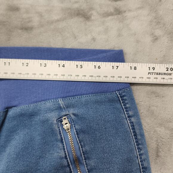 Gloria Vanderbilt Jeans Womens 14 Blue Ida Joggers Zip Pockets Pull On Stretch - Picture 10 of 14
